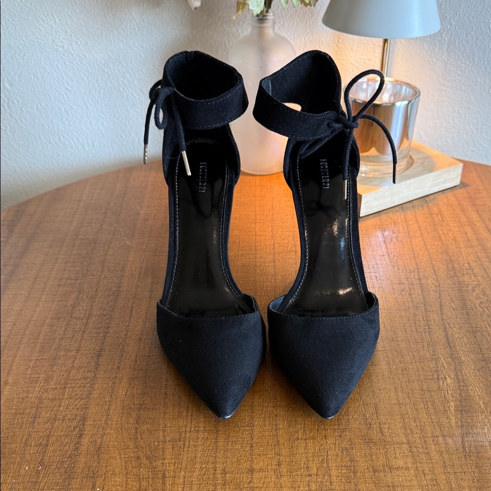 Elegant Black Suede Women's Heels